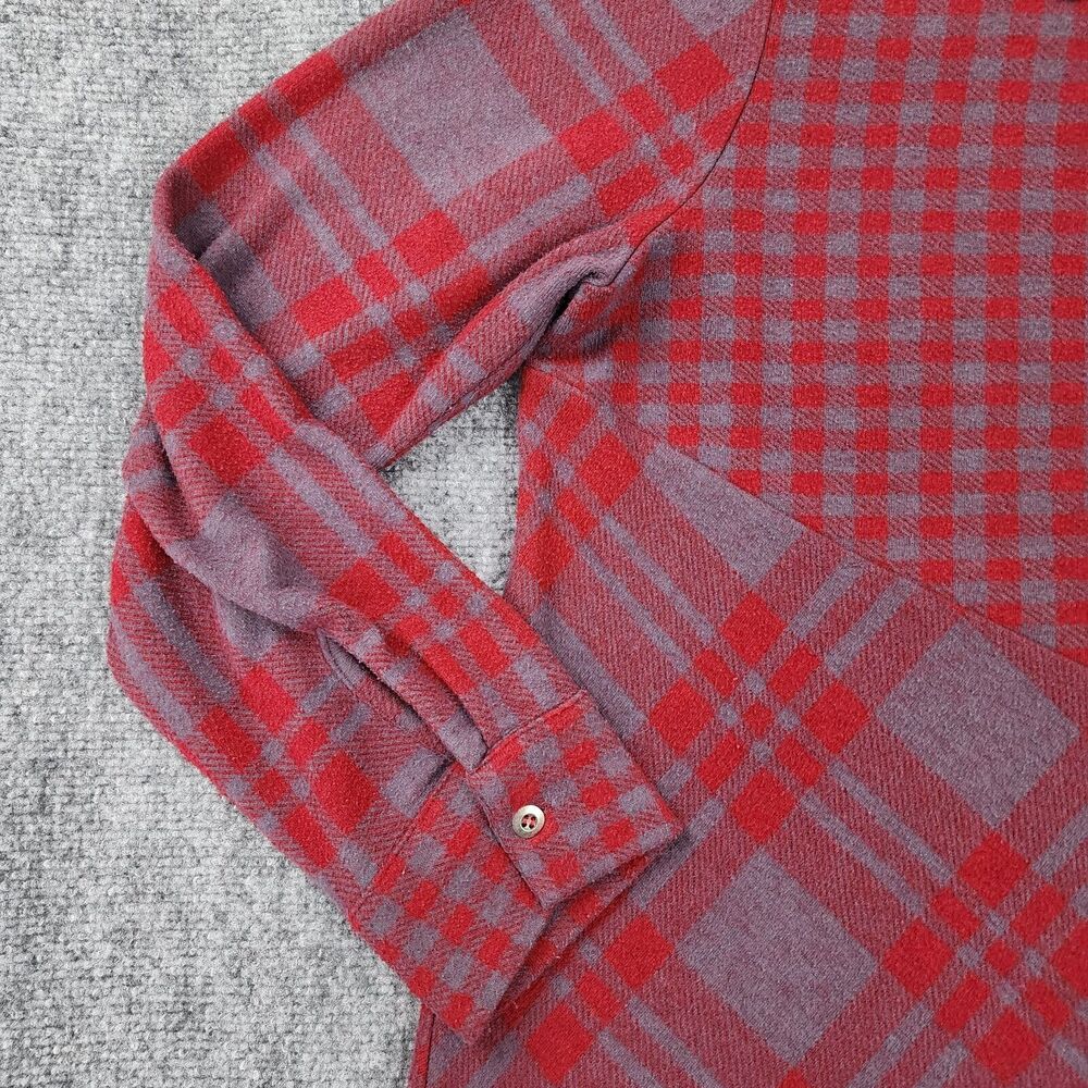 Soft Surroundings Sweater Womens Large Plaid Paramour Tunic Stretch Button Knit - Picture 8 of 15